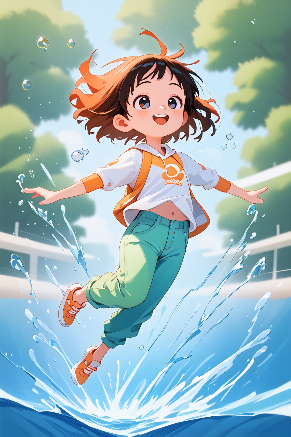 00746-2062777384-score_9,best quality, dynamic_1girl,jumping,smile,splash,bokeh,clothes,hands up,fullbody,eyes,pants.png